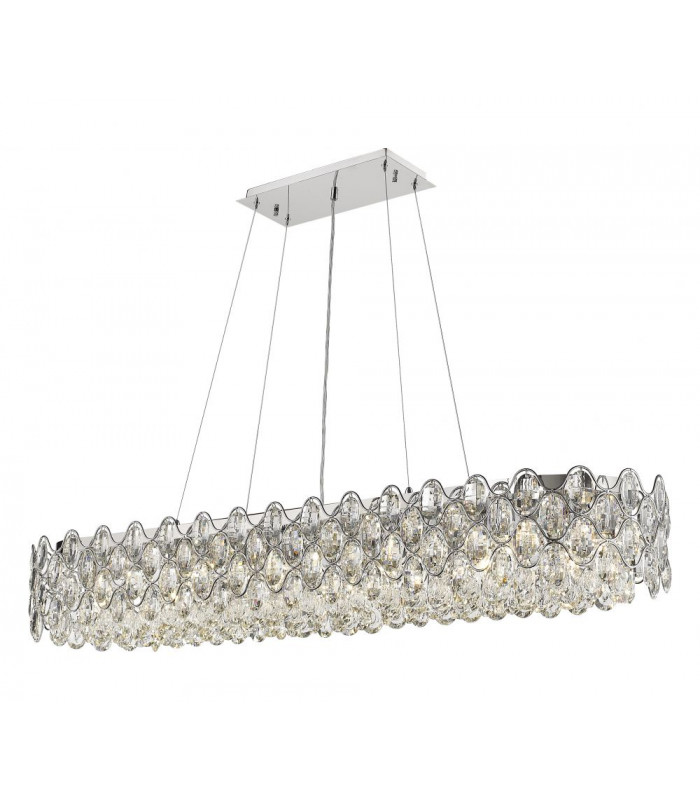 Raina 16 Light Chrome Oblong Crystal Light