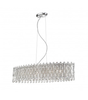 Alita Crystal 6 Light Ceiling Bar Chrome