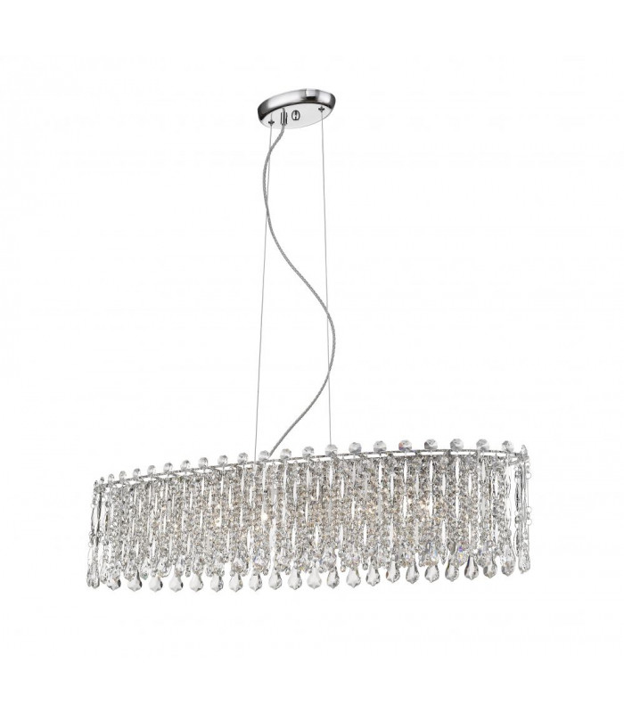 Alita Crystal 6 Light Ceiling Bar Chrome