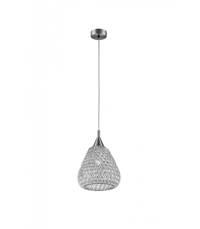 Simone 1 Light Large Chrome Ceiling Pendant-1