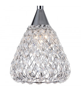 Simone 1 Light Large Chrome Ceiling Pendant-2