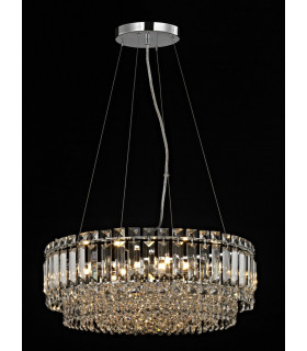 Alvery 9 Light Chrome Round Ceiling Clear Crystal-1