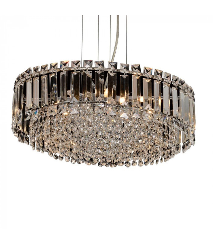 Alvery 9 Light Chrome Round Ceiling Clear Crystal-2