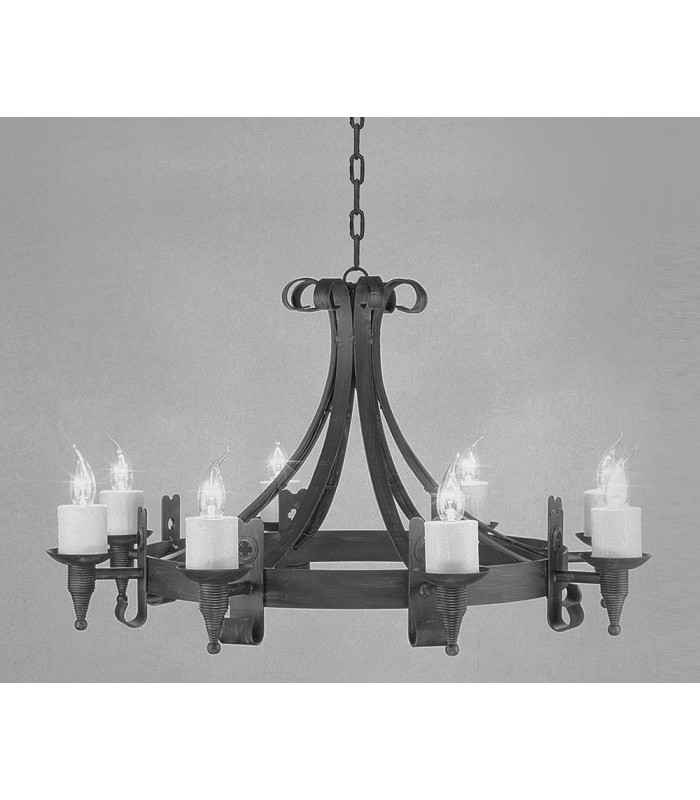 Cromwell Matt Black 8 Arm Pendant Ceiling Light