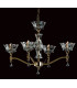 Bresica Lead Crystal Halogen Gold 4 Arm Chandelier