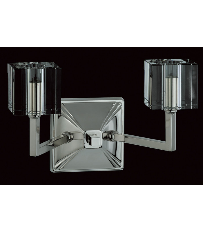 Cube Twin Wall Light Nickel
