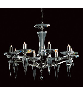 Monza Modern Halogen Nickel 8 Arm Chandelier
