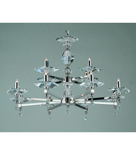 Capri Optic Glass 12 Arm Chandelier