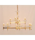 Capri Optic Glass Pans Gold 12 Arm Chandelier
