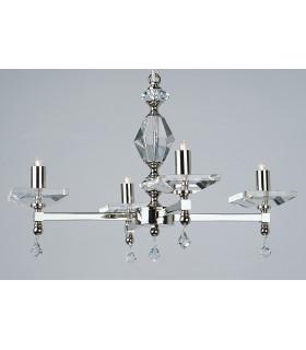 Capri Optic Glass Pans 4 Arm Chandelier