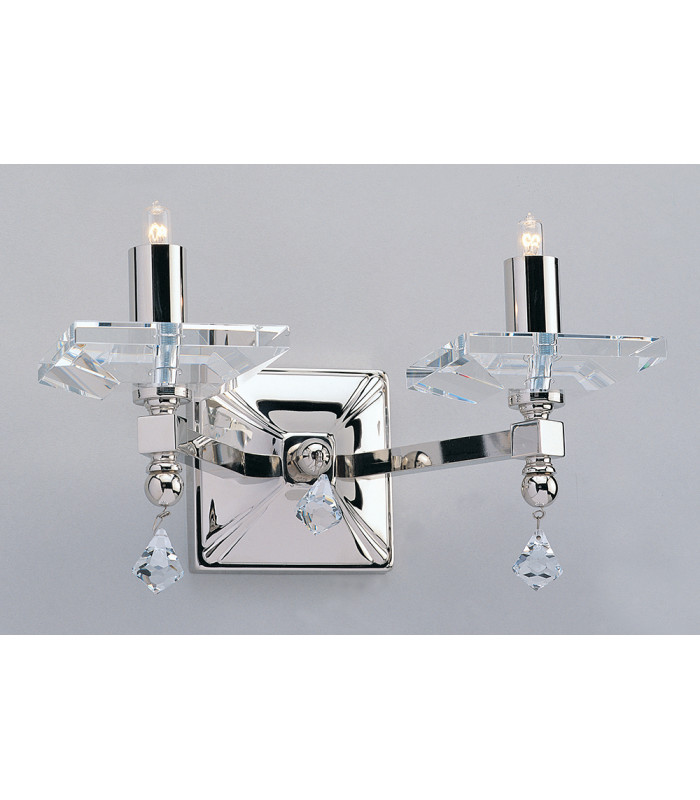 Capri Optic Crystal Nickel Candle Wall Lamp
