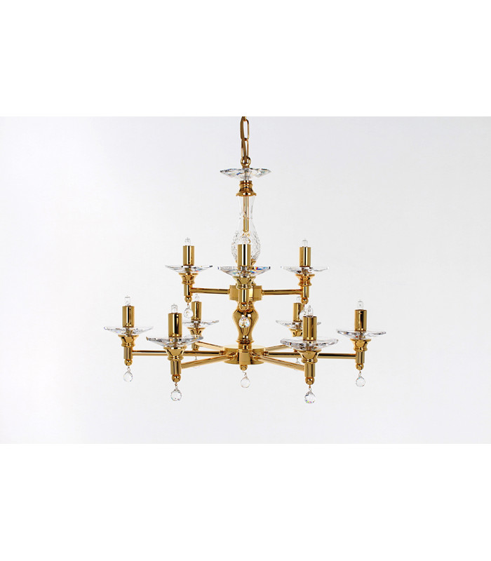 San Marino Gold 9 Arm Chandelier