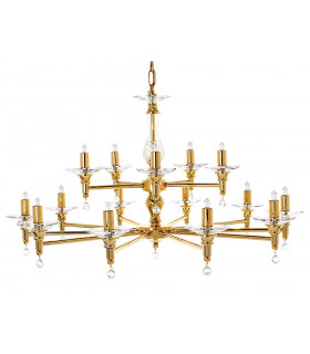 San Marino Gold 15 Arm Chandelier