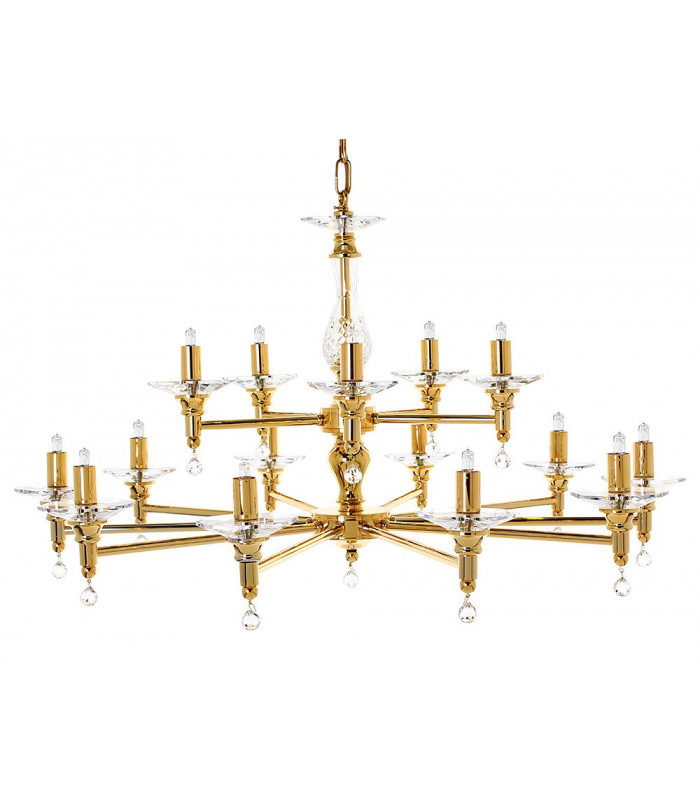 San Marino Gold 15 Arm Chandelier