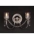 Tulip Halogen Strass 2 Light Crystal Nickel Candle Wall Lamp