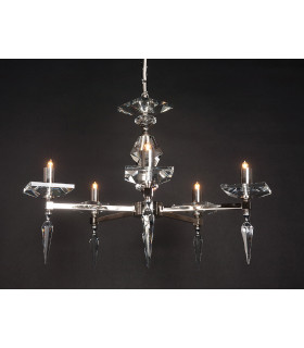 Sorrento Optic Glass/spear 5 Arm Chandelier