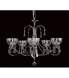Vincenza Lead Crystal Nickel 5 Arm Chandelier