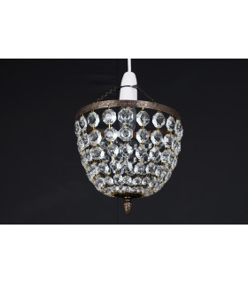 Kiel 8" Baguette Antique Brass Pendant Ceiling Light