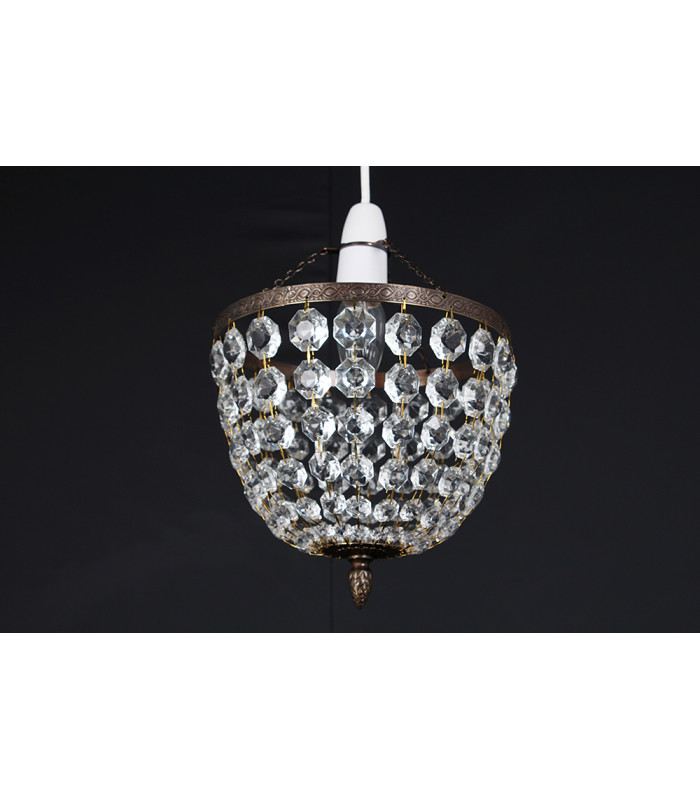 Kiel 8" Baguette Antique Brass Pendant Ceiling Light