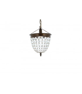 Baguette Crystal Antique Brass Pendant Ceiling Light