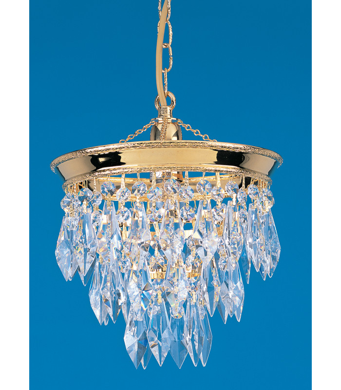 Brunswick 3 Tier Strass Gold Pendant Ceiling Light