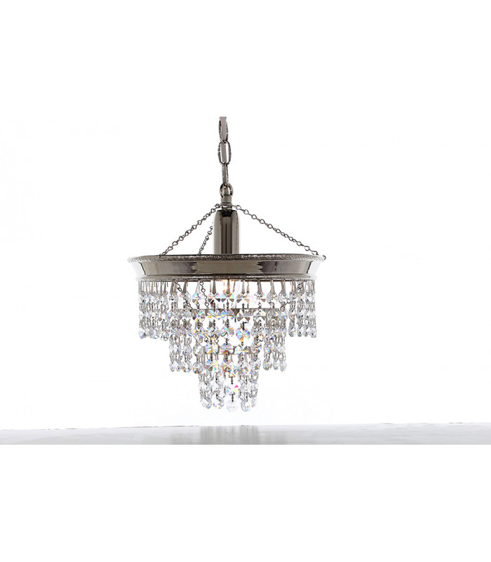 Brunswick 3 Tier Strass Nickel Pendant Ceiling Light