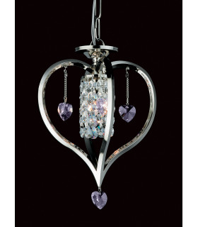 Valentine Crystal Nickel Pendant Ceiling Light