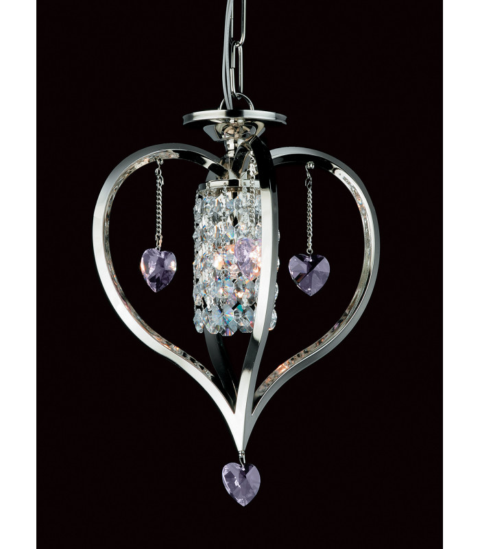 Valentine Crystal Nickel Pendant Ceiling Light