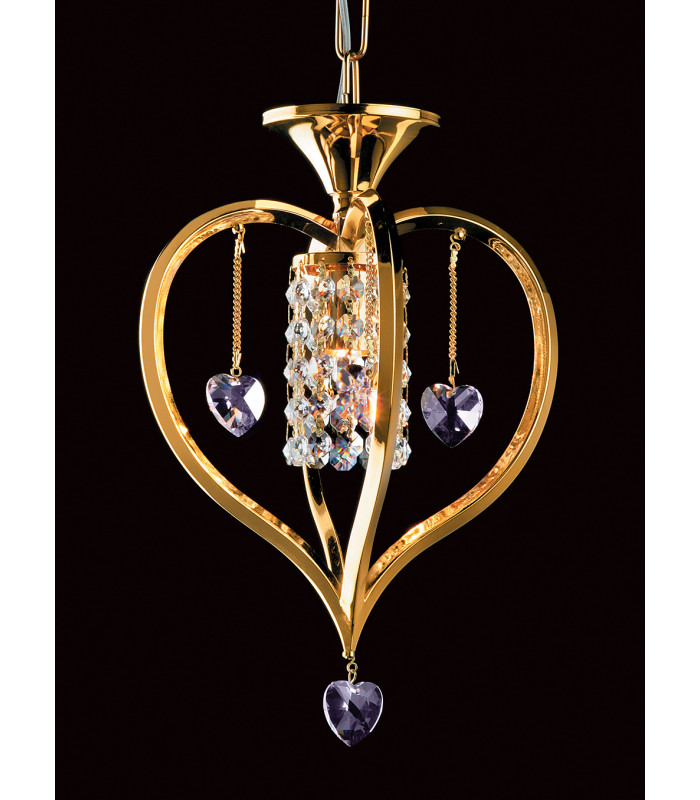 Valentine Crystal Gold Pendant Ceiling Light