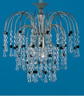 Shower Black/clear Crystal Nickel Pendant Ceiling Light
