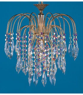 Shower Rainbow Crystal Gold Pendant Ceiling Light