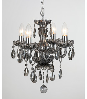 Rodeo Smoke Crystal 4 Arm Chandelier