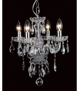 Rodeo Clear Crystal 4 Arm Chandelier