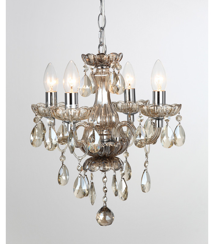 Rodeo Champagne Crystal 4 Arm Chandelier