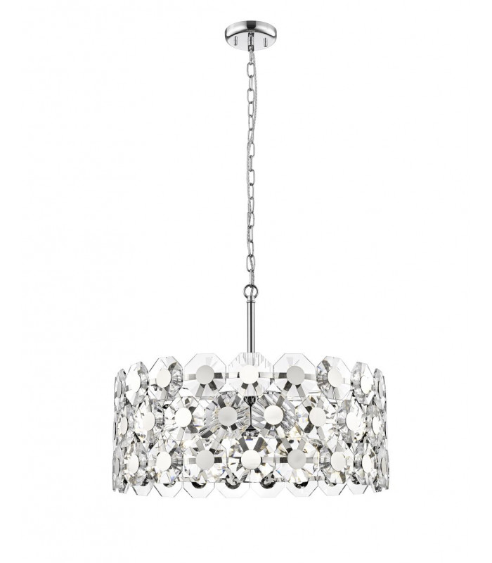Bahamas 7 Light Chrome Crystal Pendant Ceiling Light
