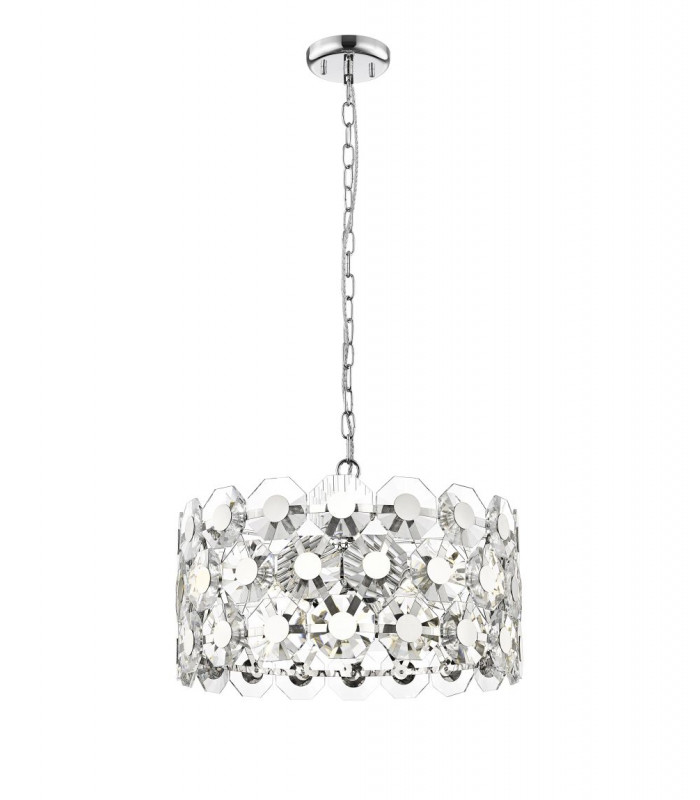 Bahamas 6 Light Chrome Crystal Pendant Ceiling Light