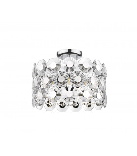 Bahamas 5 Light Semi Flush Ceiling Light Chrome Crystal