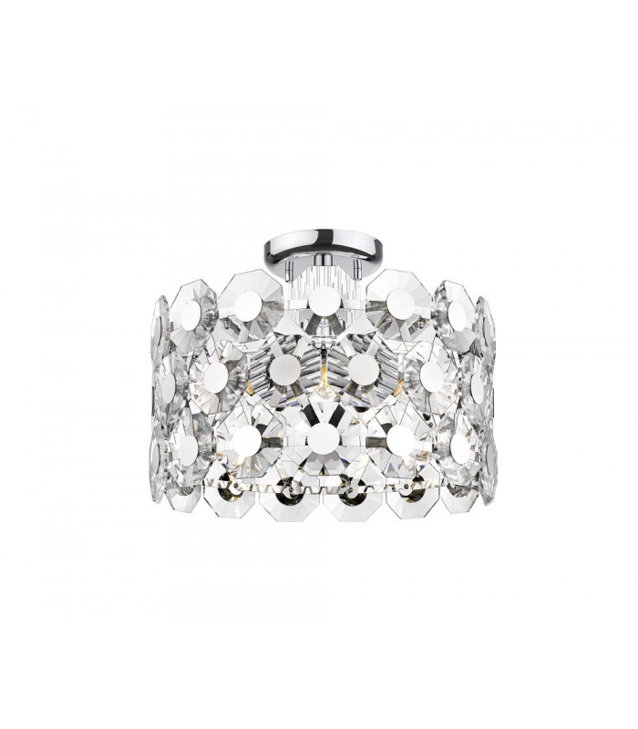 Bahamas 5 Light Semi Flush Ceiling Light Chrome Crystal