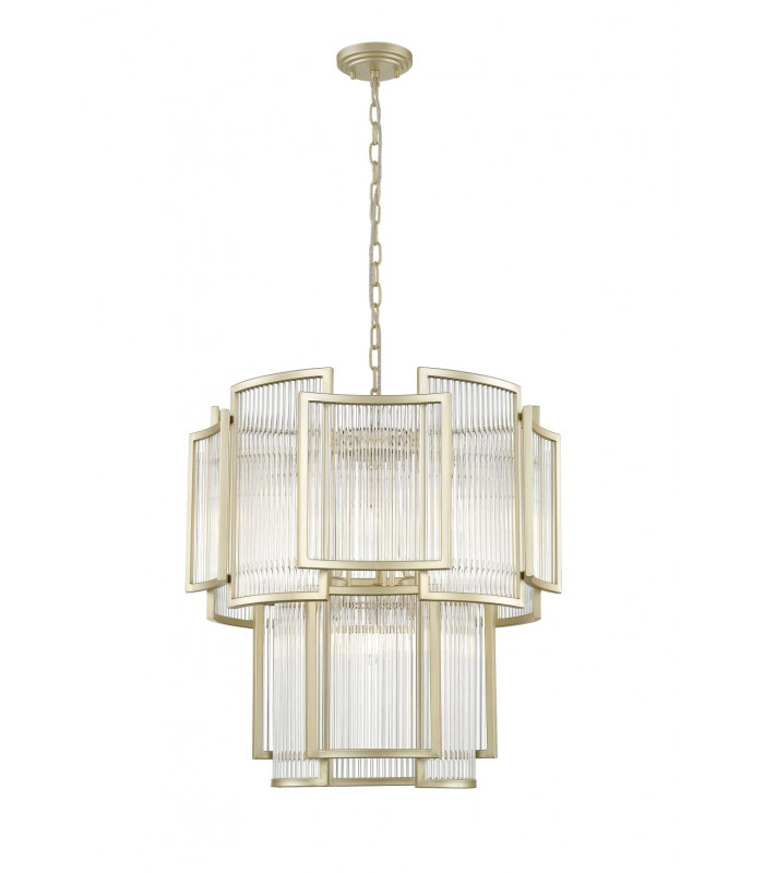 Antigua 8 Light Gold Crystal Pendant Ceiling Light