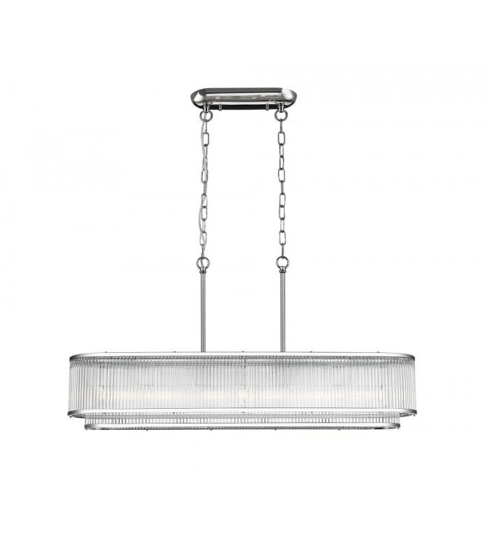Antigua 7 Light Oblong Chrome Crystal
