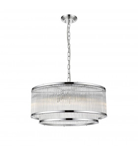Antigua 6 Light Chrome Crystal Pendant Ceiling Light