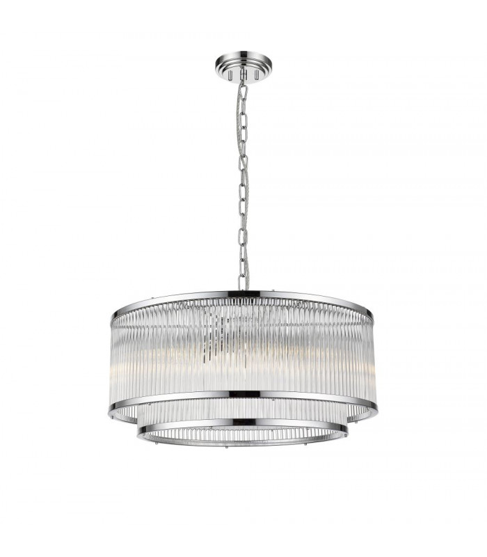 Antigua 6 Light Chrome Crystal Pendant Ceiling Light