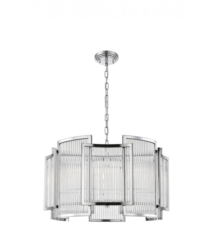 Antigua 5 Light Chrome Crystal Pendant Ceiling Light
