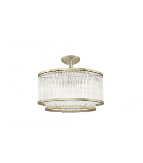 Antigua 5 Light Semi Flush Ceiling Light Gold Crystal