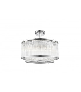 Antigua 5 Light Semi Flush Ceiling Light Chrome Crystal