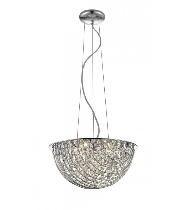 Millie 6 Light Chrome Crystal Pendant Ceiling Light