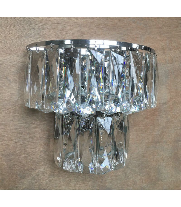 Lilou 3 Light Wall Lamp Chrome Crystal