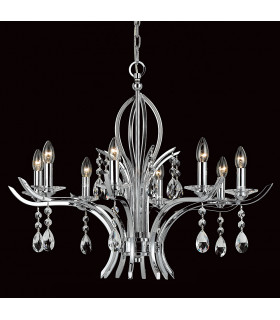 Turin Chrome With Crystal 8 Arm Chandelier