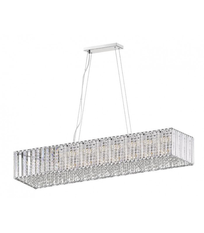 Diore 11 Light Oblong Chrome Crystal