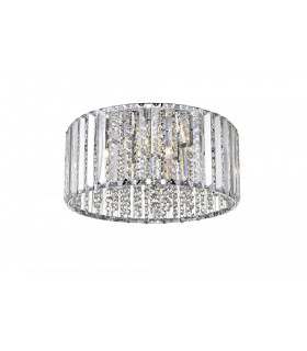 Diore 5 Light Flush Ceiling Light Chrome Crystal